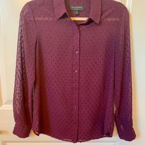 Banana Republic sheer blouse burgundy XS